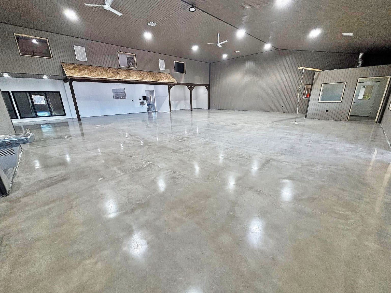 Concrete floor after polishing